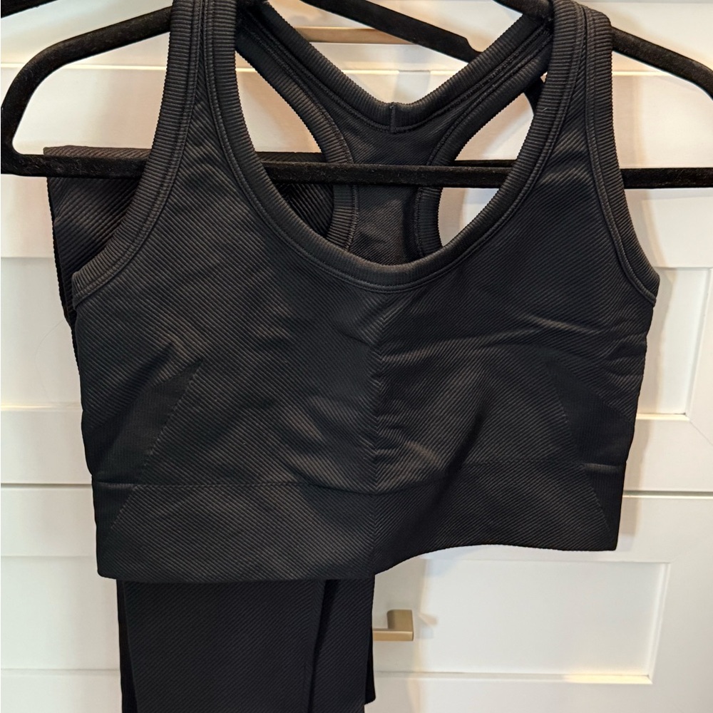 Spanx Black Women's Sports Bra and Leggings Set